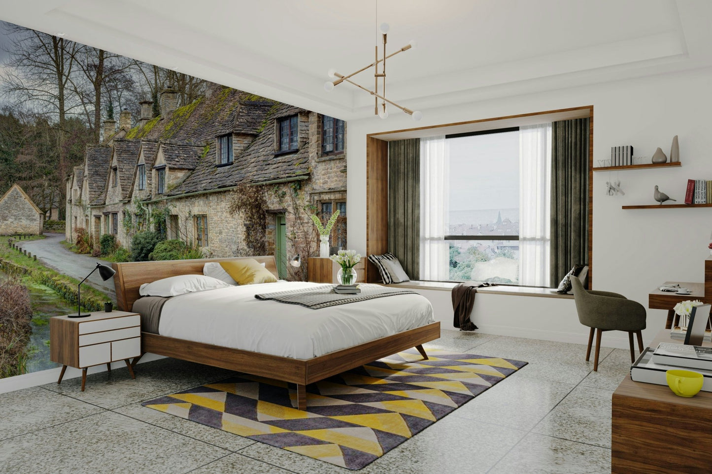 The feeling is quiet, rustic, and peaceful.

