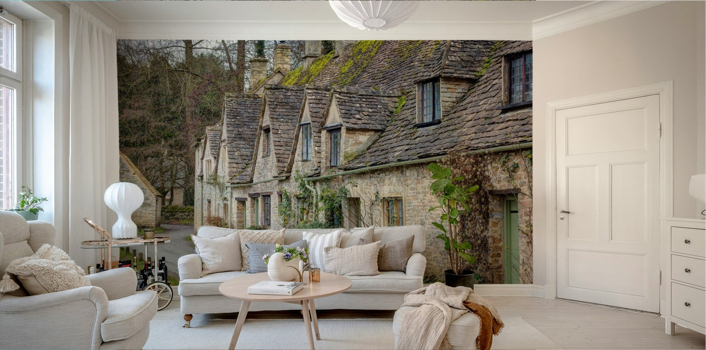 The trees in the background are bare.

