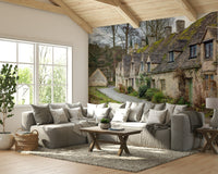 A small stream runs along a grassy bank.

