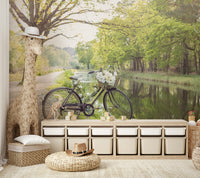 Scenic canal view wallpaper for calm spaces

