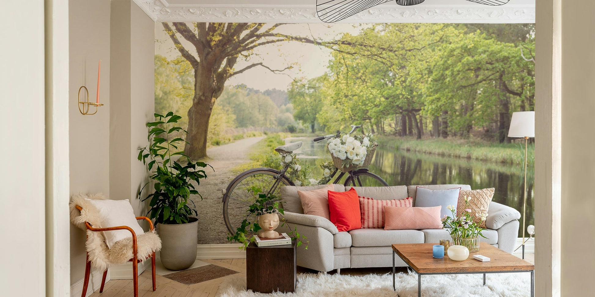 Nature-inspired wallpaper with soft countryside vibes

