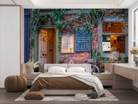 An artistic travel theme mural for home decor.

