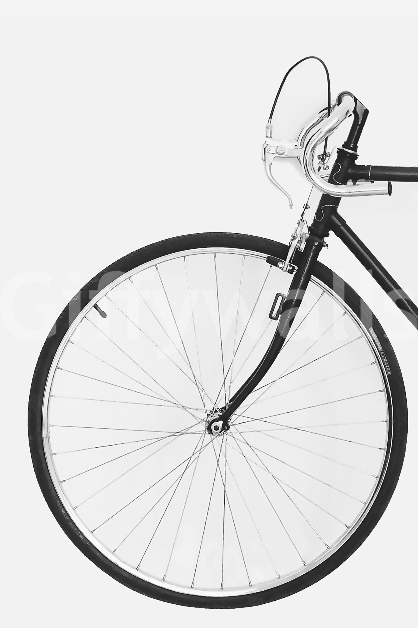 Modern bike silhouette wall art in monochrome for office decor

