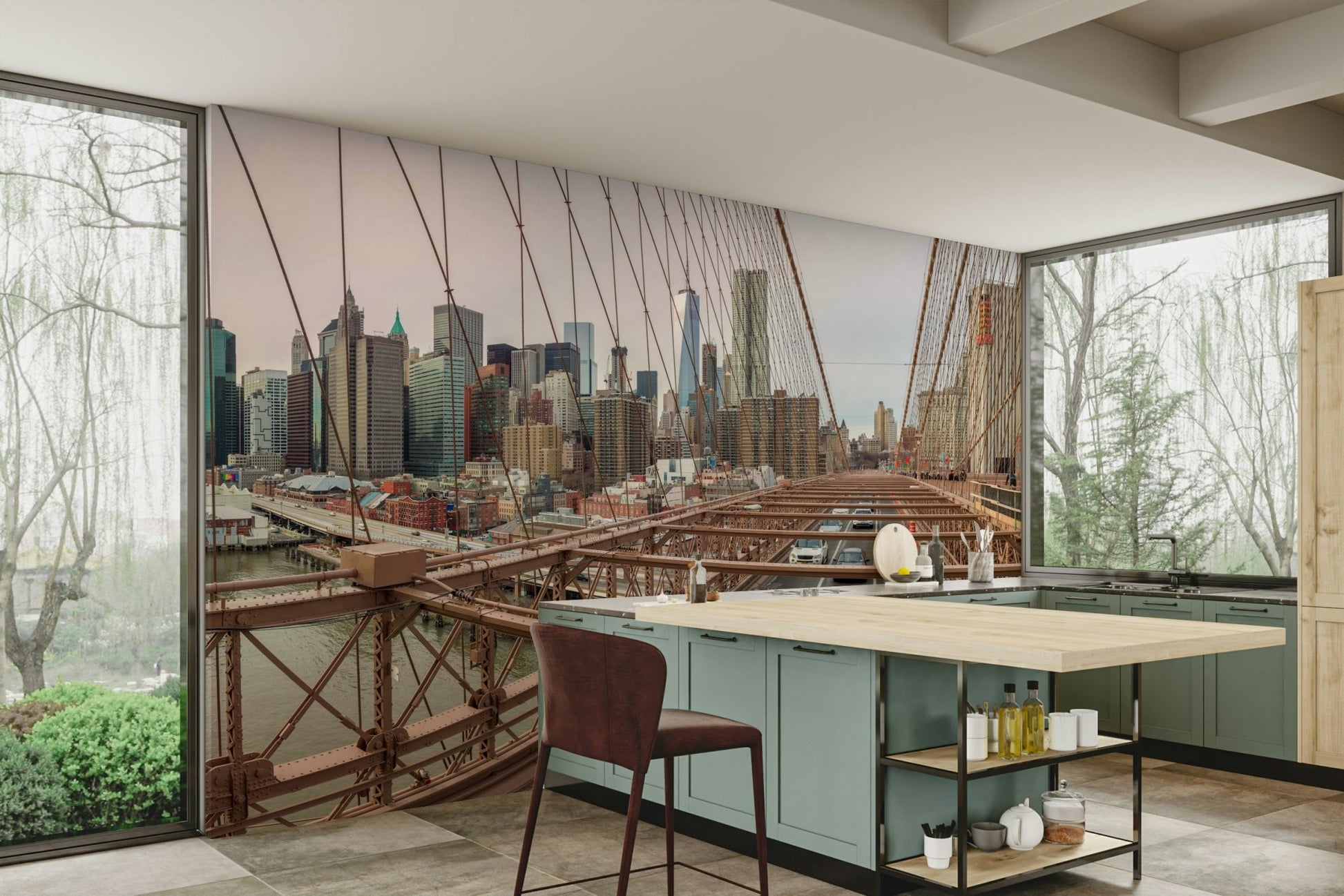 The reflection of the lights is visible on the water.

