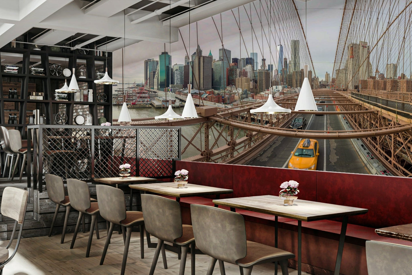 The image is a nighttime or dusk scene.

