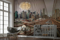 City lights are glowing from the buildings.

