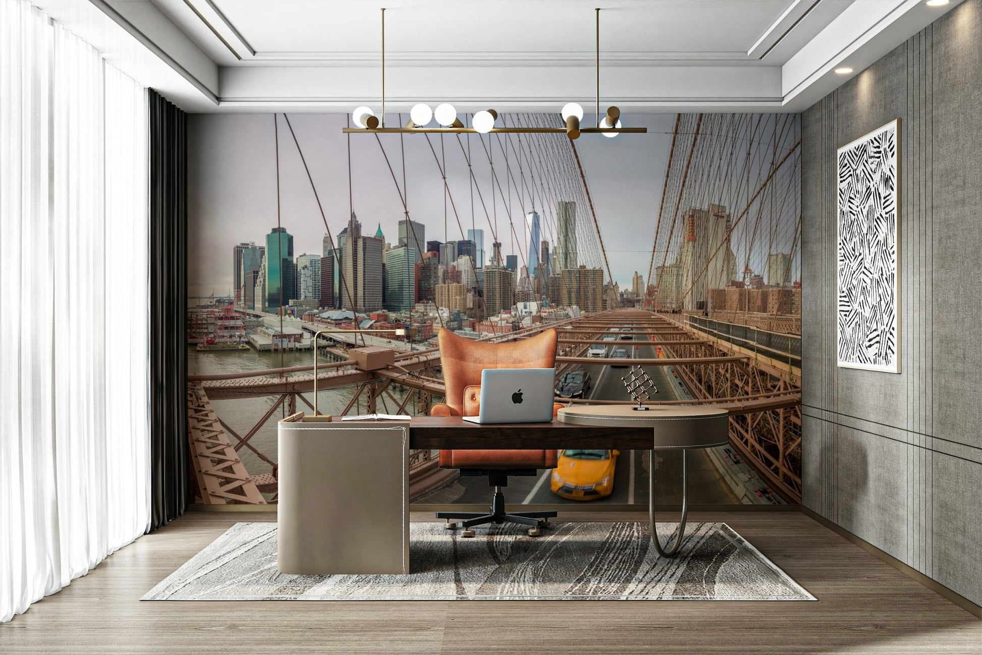 The sky is a deep blue or has a sunset glow.

