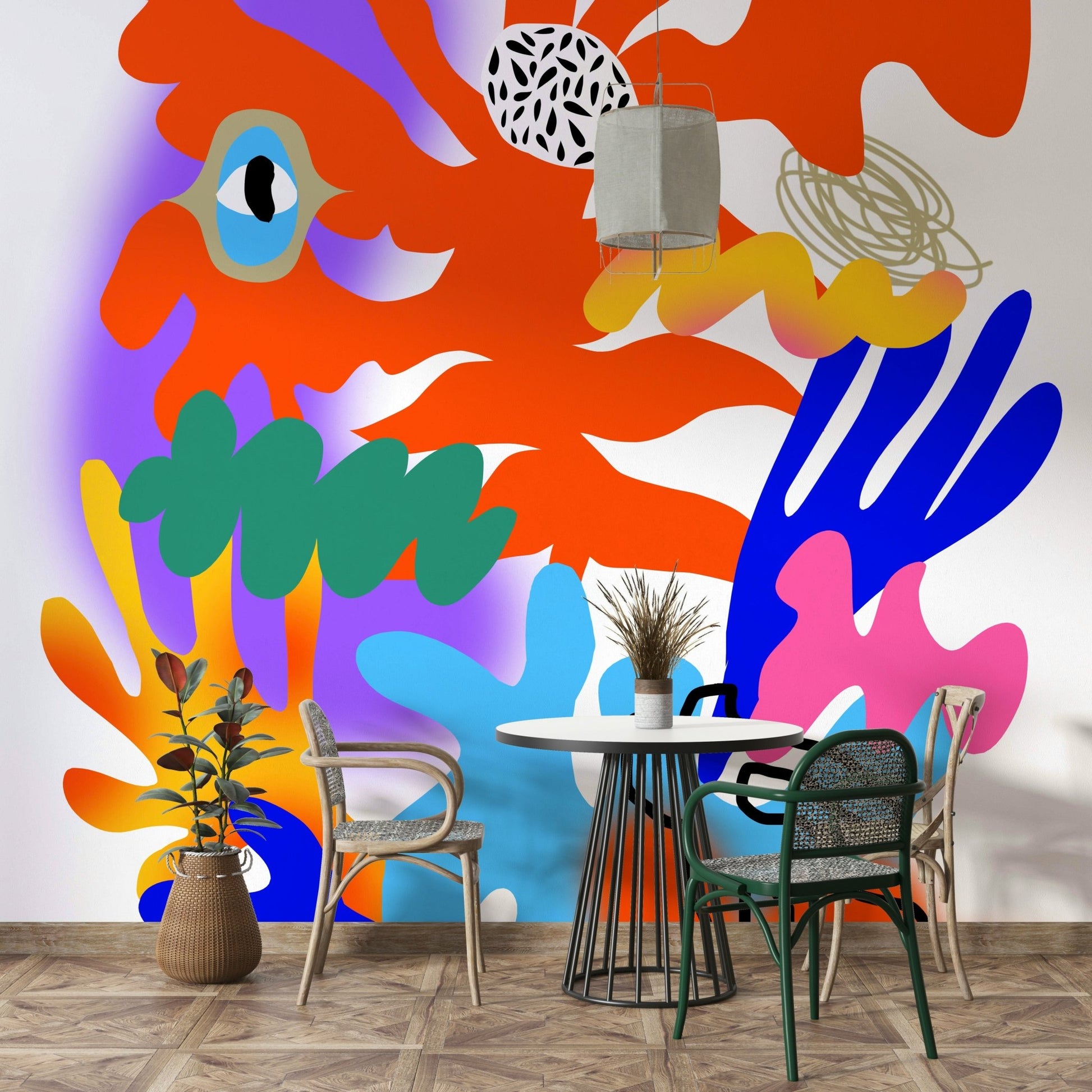 Bold energy-inspired mural for modern rooms

