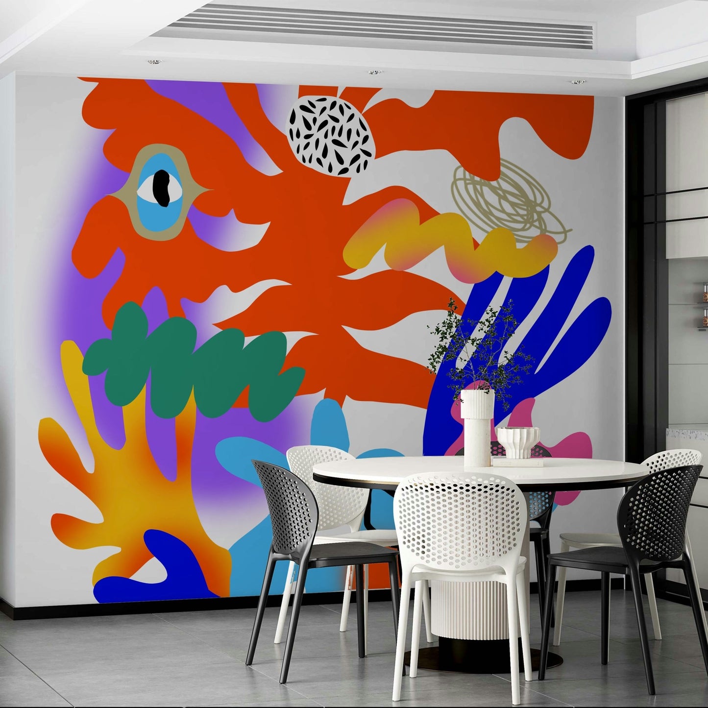 Swirling star patterns on space wallpaper

