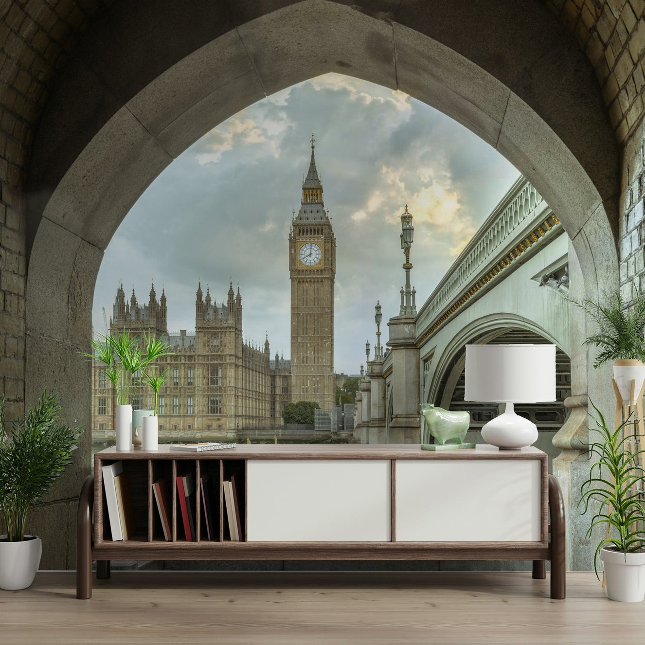 Big Ben clock tower and Houses of Parliament.

