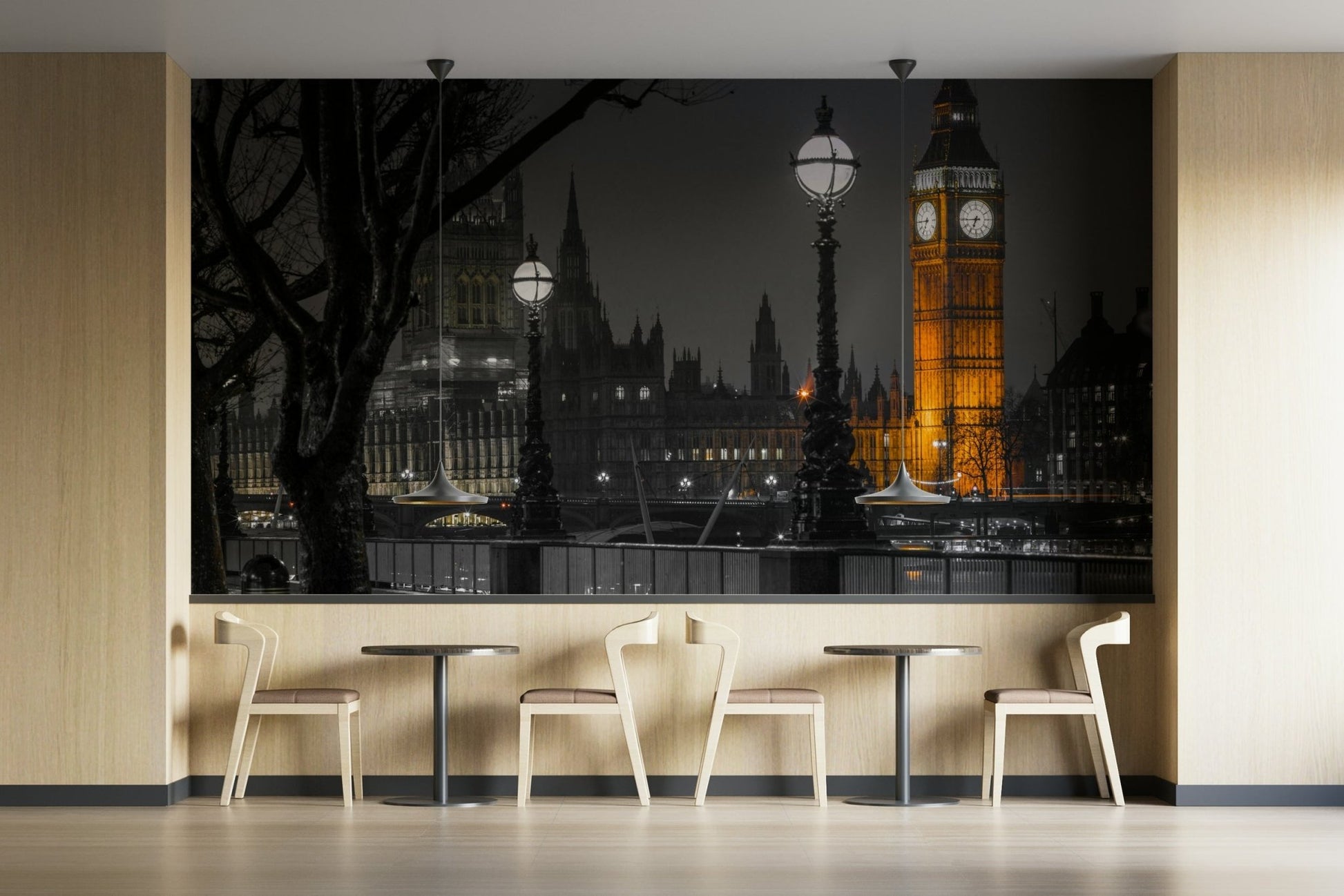 The composition is centered on the clock tower, creating a sense of grandeur.

