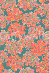 Big Bloom Hydrangeas Vintage English Floral Antique Apricot Teal Wallpaper⁠