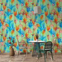 Artistic wildflower wallpaper mural design


