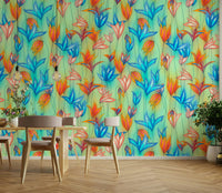 Bohemian style bold flower wallpaper

