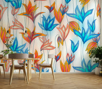 Playful wildflower wallpaper texture

