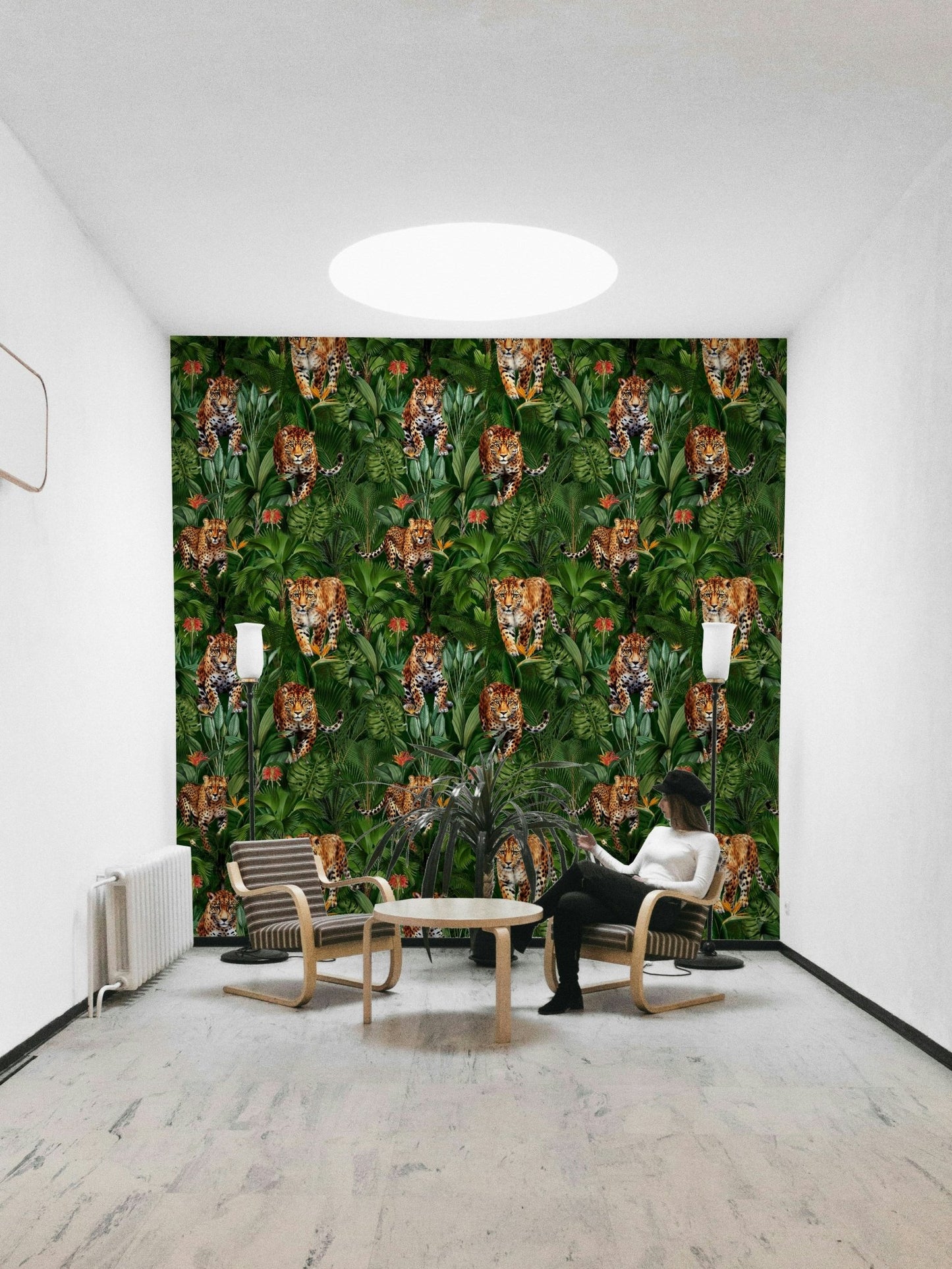 Nature-inspired big cats wallpaper for adventurous spaces

