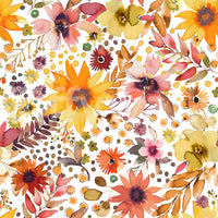Warm floral wall wallpaper design

