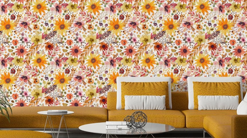 Big sunflower mural wallpaper

