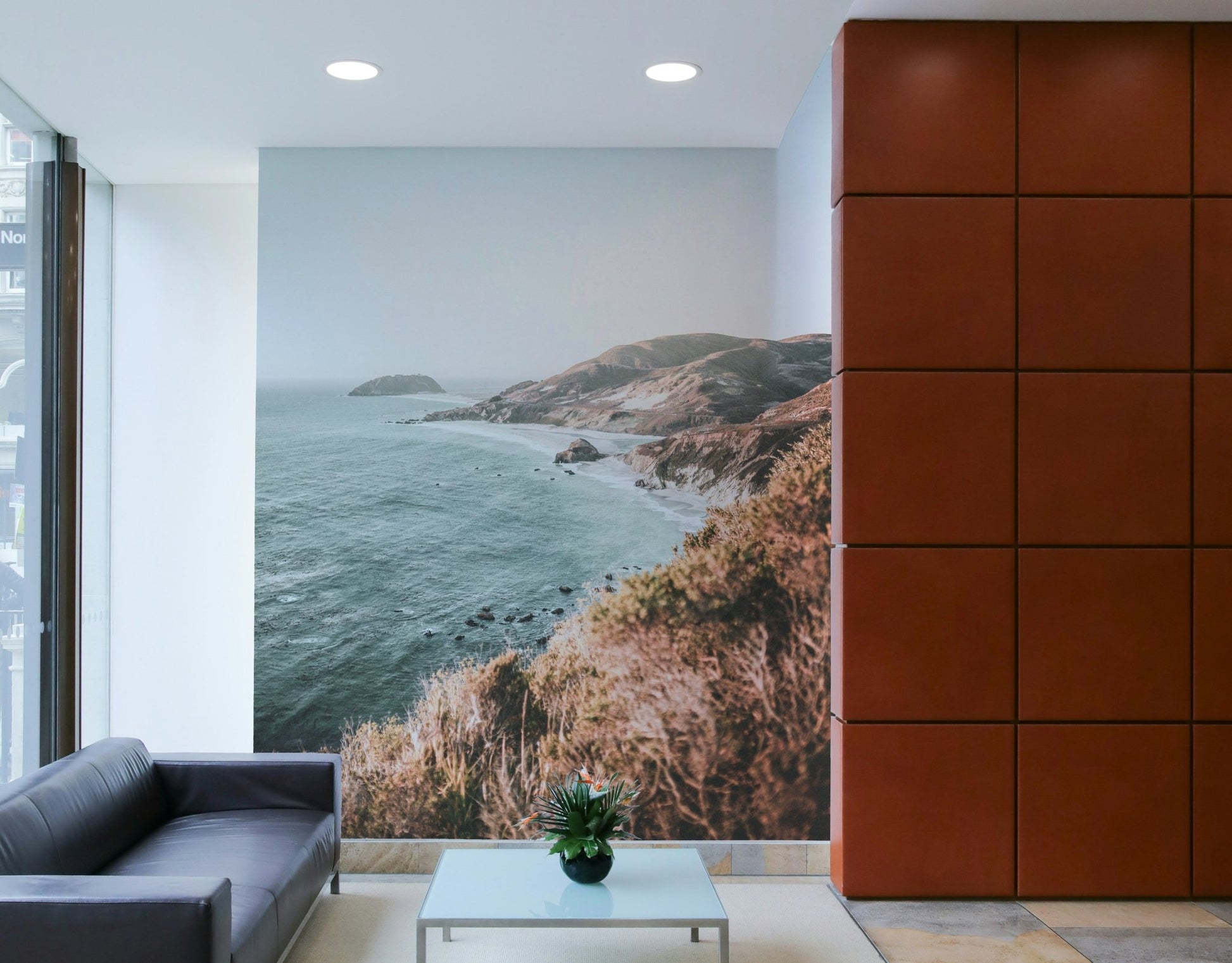 Stunning Big Sur mural featuring rugged coastline

