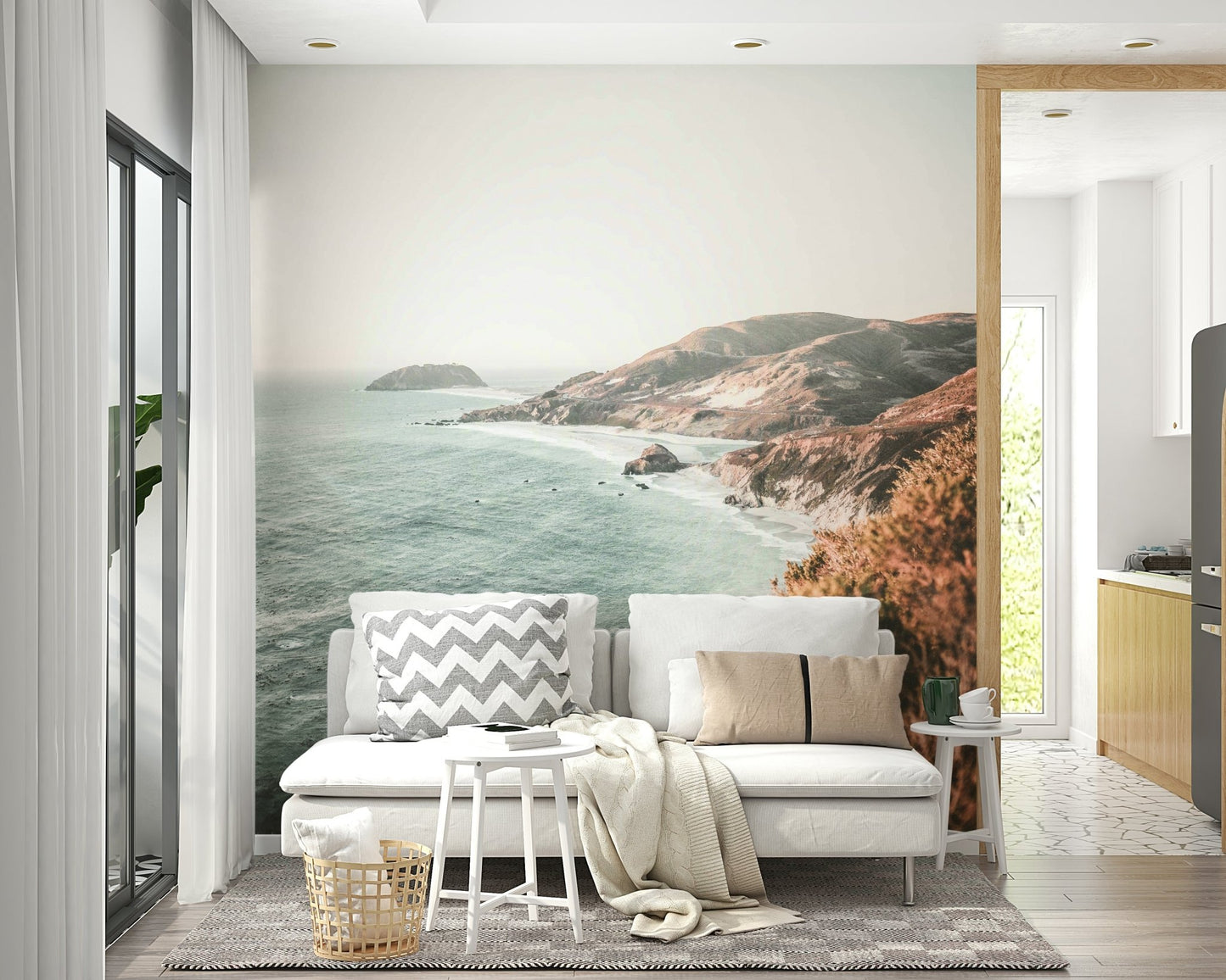 Coastal wall mural showcasing Big Sur’s natural beauty


