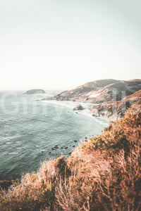 Scenic Big Sur mural with panoramic ocean vistas

