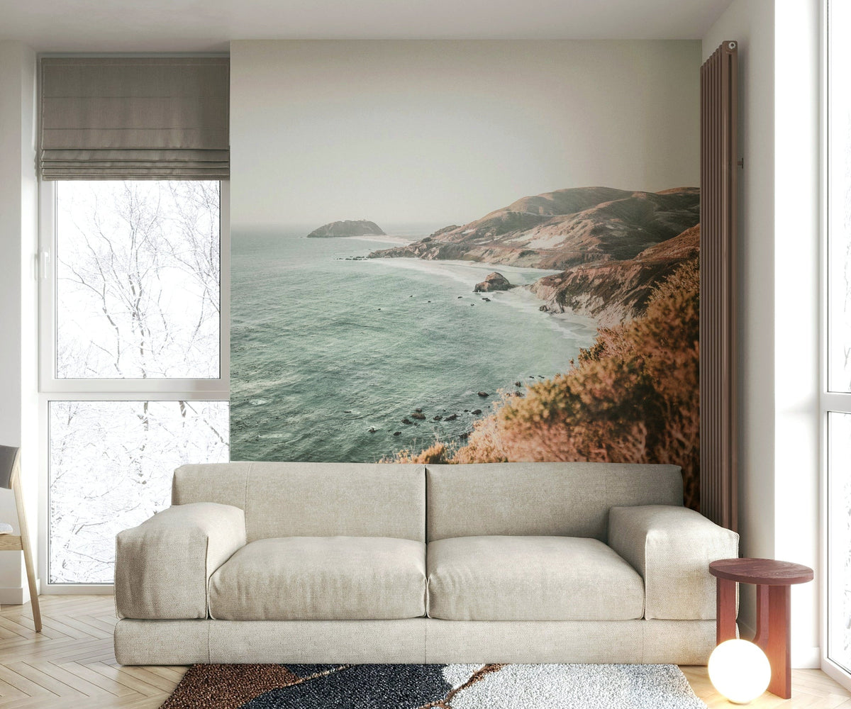 Big Sur coastline wall mural with dramatic ocean views, GD1721
