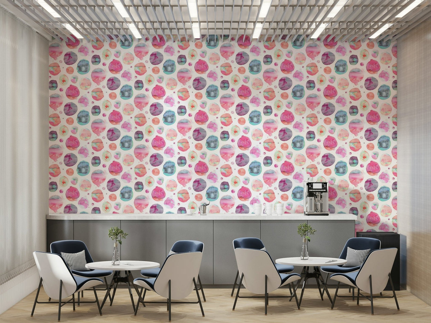 Oversized spots wall mural design


