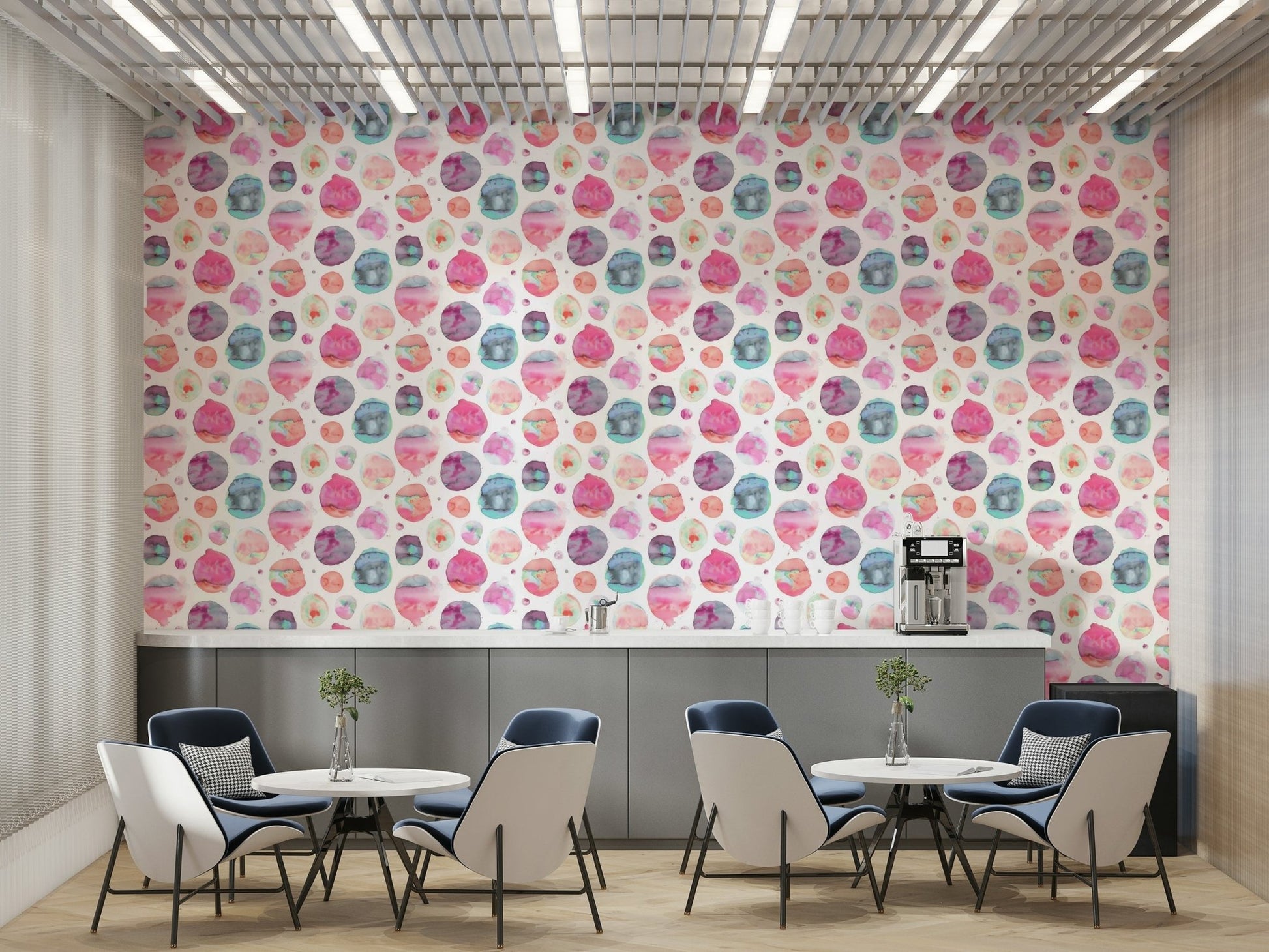 Oversized spots wall mural design

