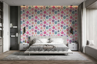Multicolor large dot mural wallpaper

