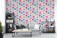 Artistic pink dot wall wallpaper

