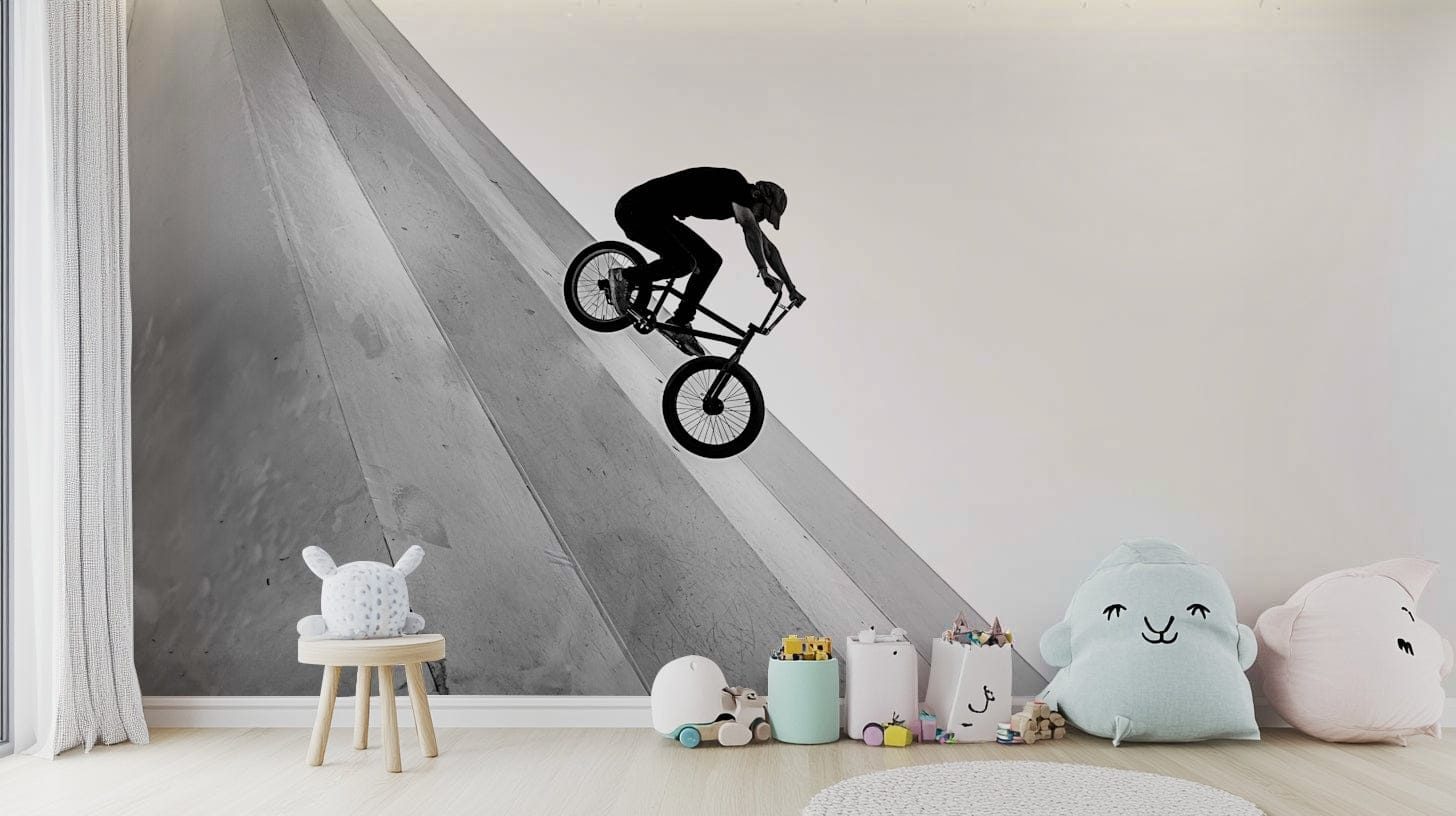 Street biker doing freestyle trick

