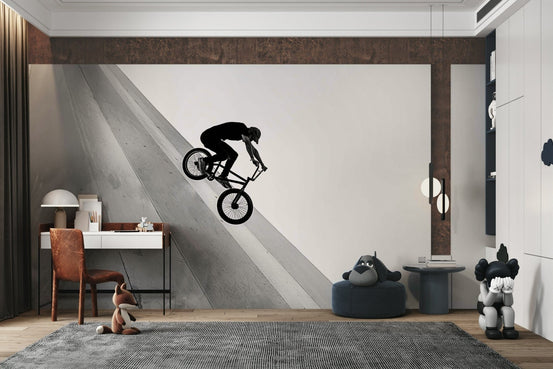 BMX biker performing stunt on ramp GD293

