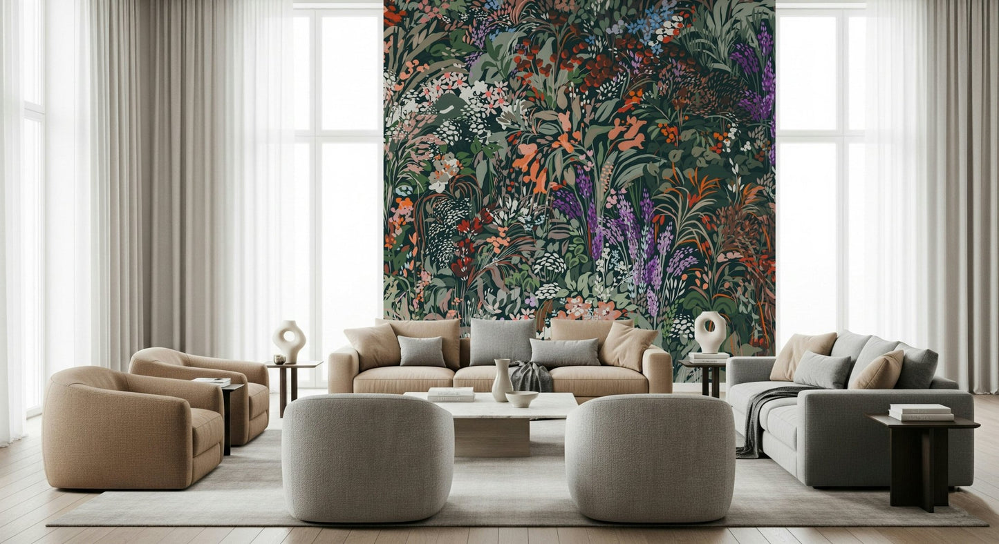Biodiversity Canvas Wall Mural accent wall for a peaceful bedroom., GD6488