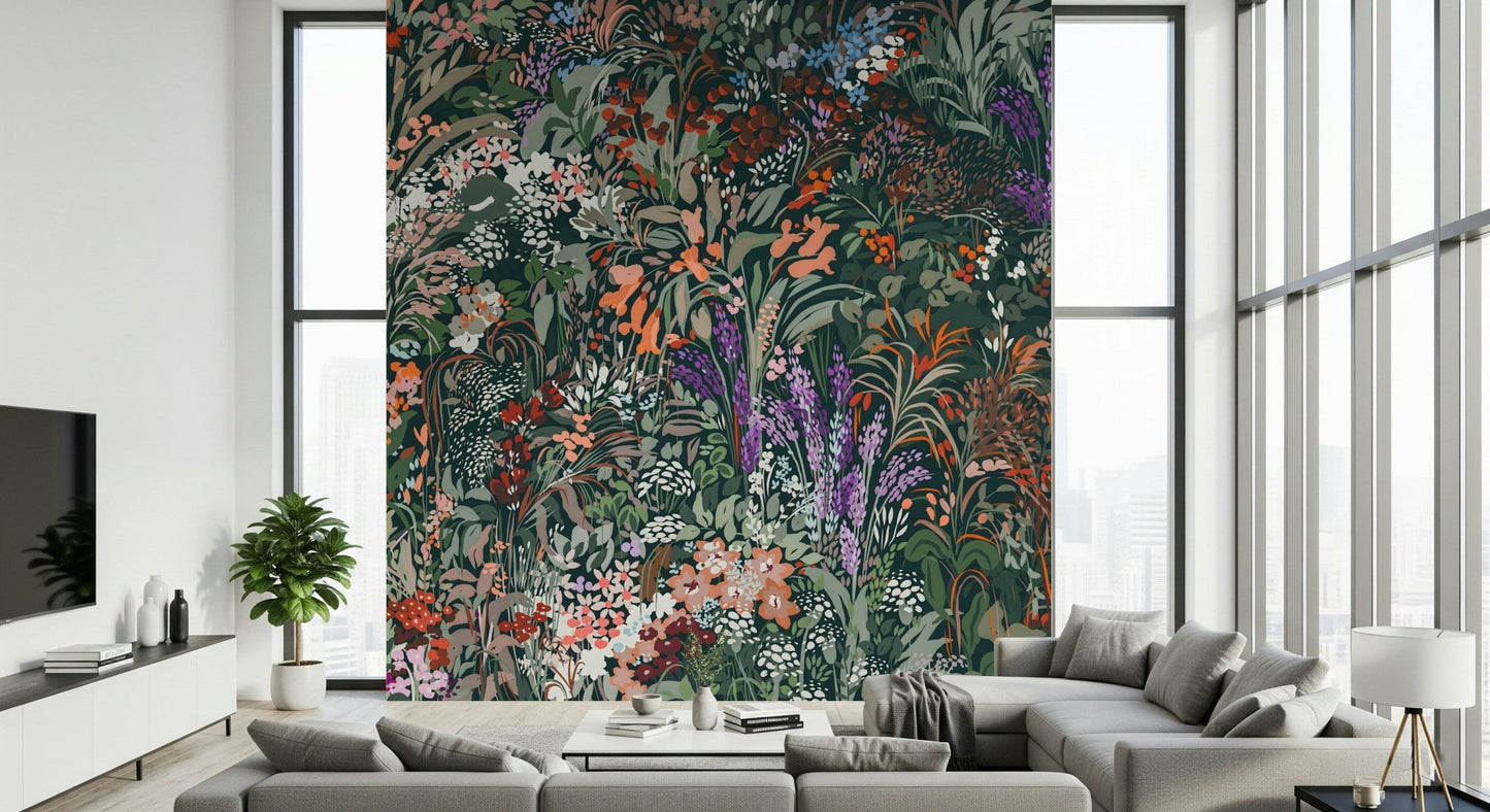 Deep green and purple colors of Biodiversity Canvas Wall Mural., GD6488