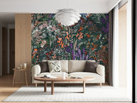 Lush dark botanical design of Biodiversity Canvas Wall Mural., GD6488
