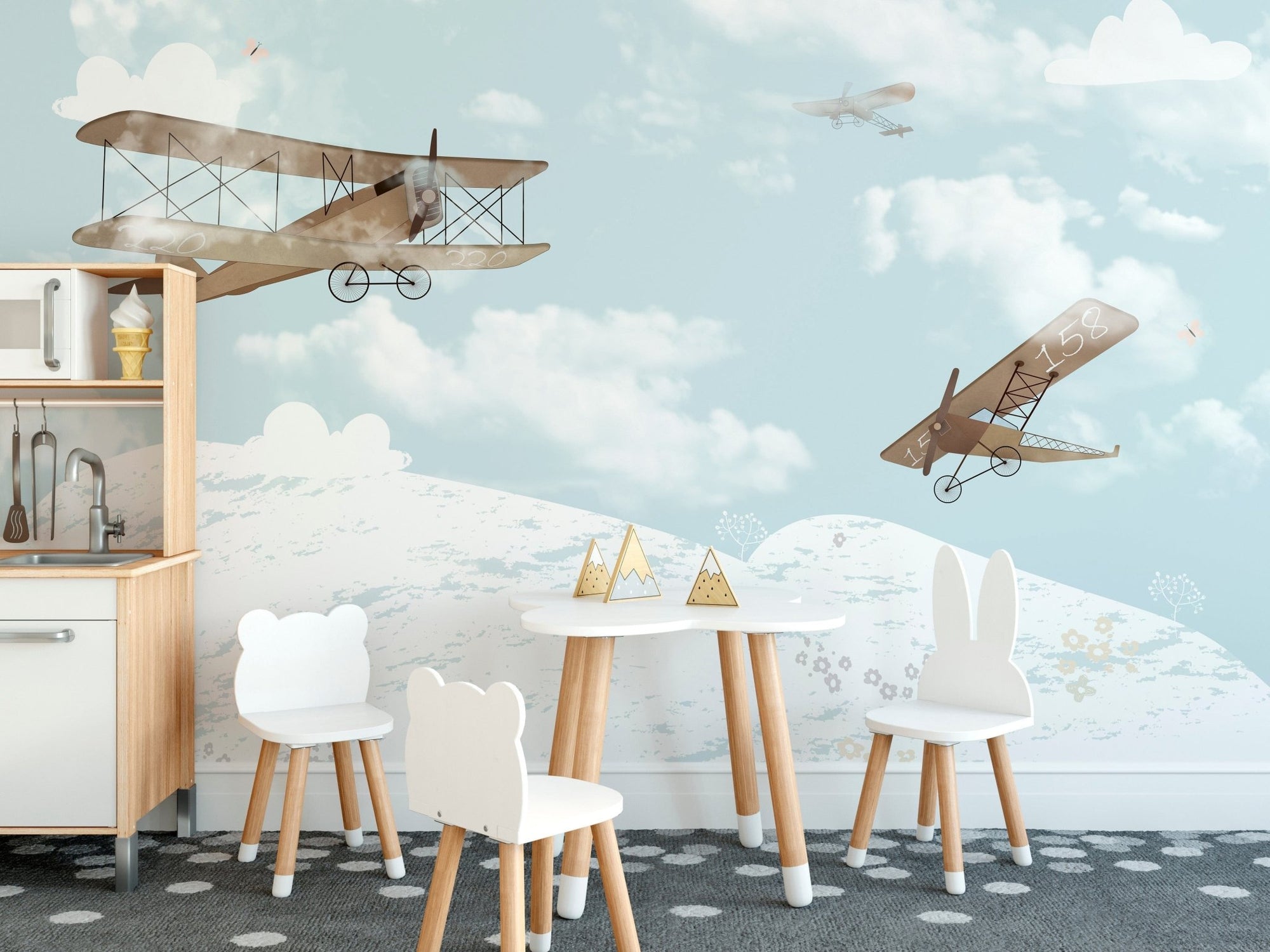 Flying Airplanes in the Sky Wallpaper A713