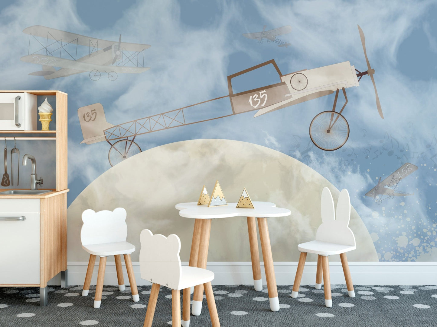 Planes on the Moon Wallpaper Murals - Giffywalls A899