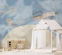 Celestial wallpaper with planes A899