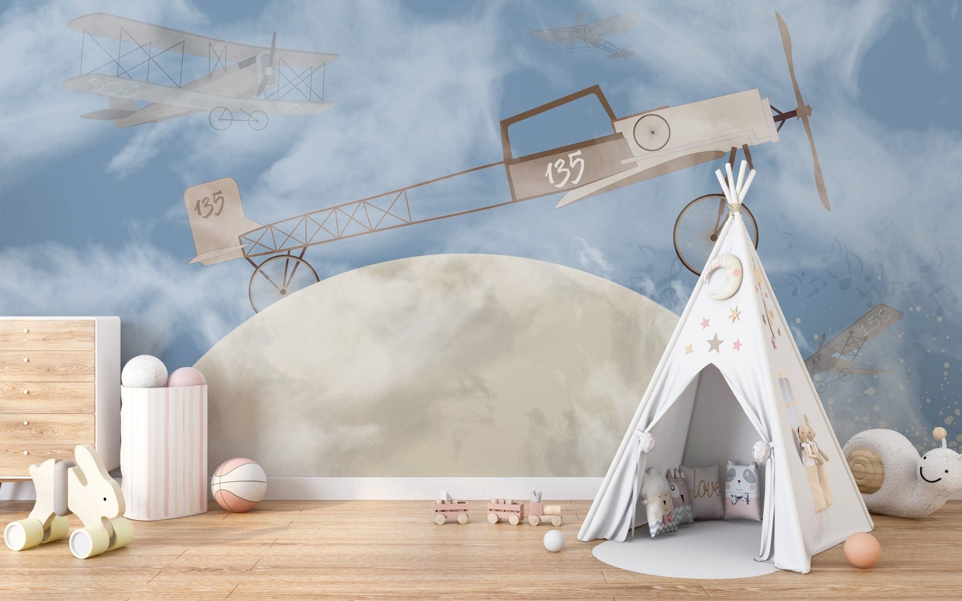 Planes on the Moon Wallpaper Murals - Giffywalls A899
