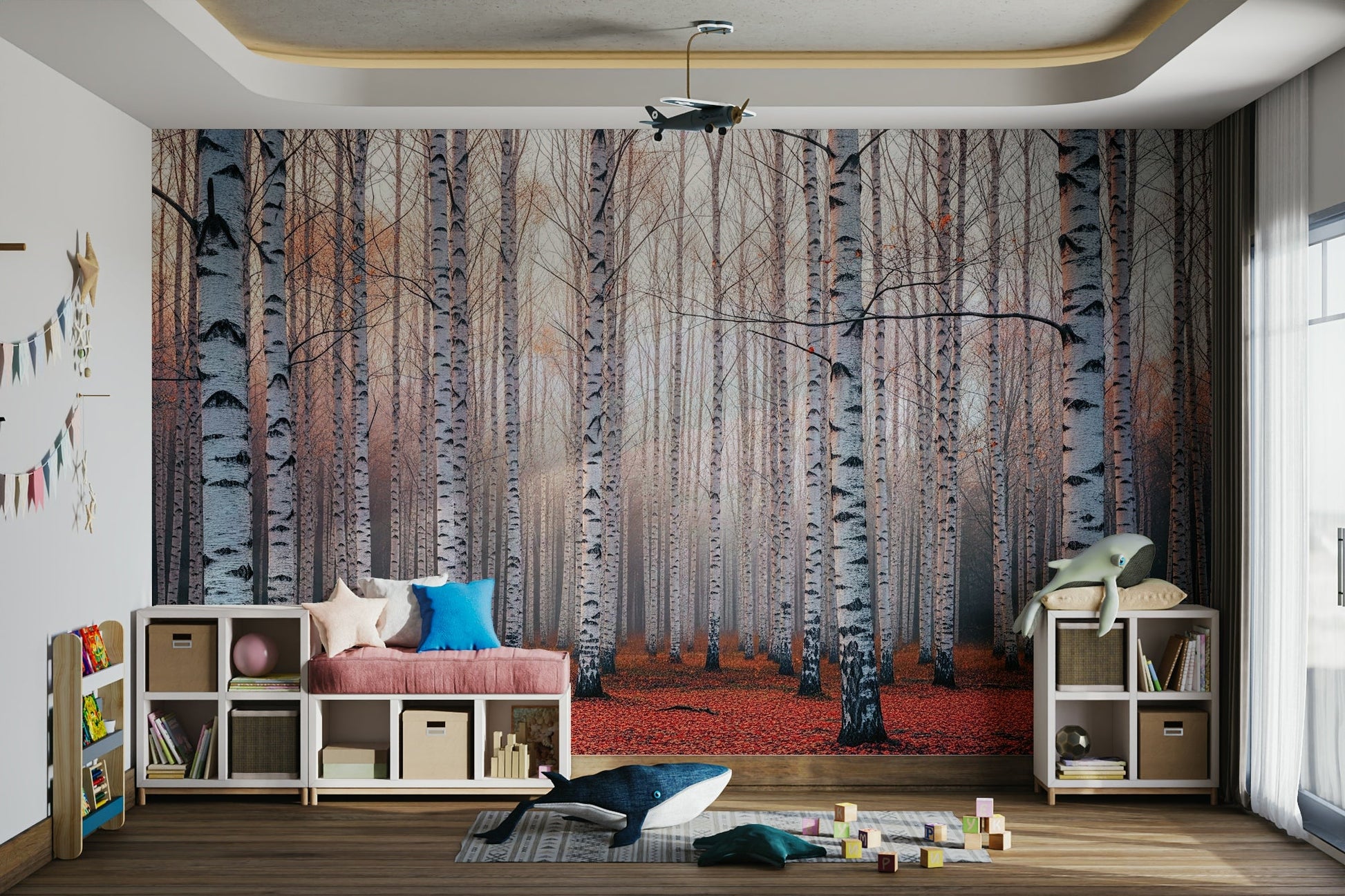 The colors are warm and soft, with orange, yellow, and red hues.

