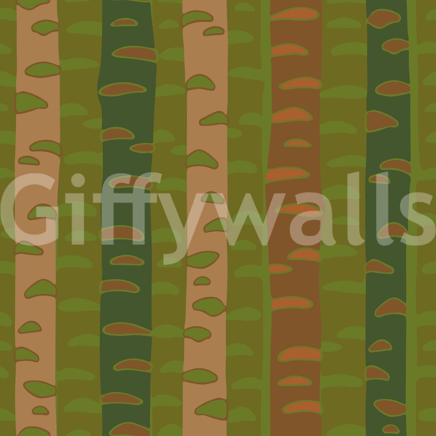 Textured look birch forest wallpaper mural for guest room walls.