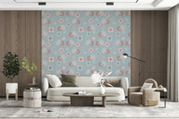 Birdie Blooms: Pastel Pop Wallpaper creating a joyous feature wall.