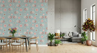 Pastel colors and lively design of the Birdie Blooms: Pastel Pop Wallpaper.
