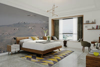 The color palette is composed of earthy tones (browns, greens) for the hills and soft sky hues (blues, grays, whites). GD3191
