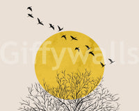 High-quality Birds at Sunrise wallpaper for a luxury suite décor.