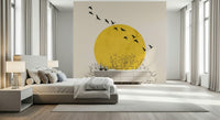 Vibrant morning sky wall mural for a bright and airy hallway.