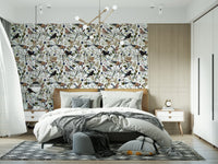 Beautiful watercolor Birds & Berries Wintry Watercolor for living room design., GD7173