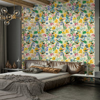 Birds and flowers symphony wallpaper for modern interiors

