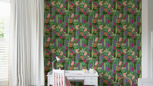 Birds & Blooms wall mural

