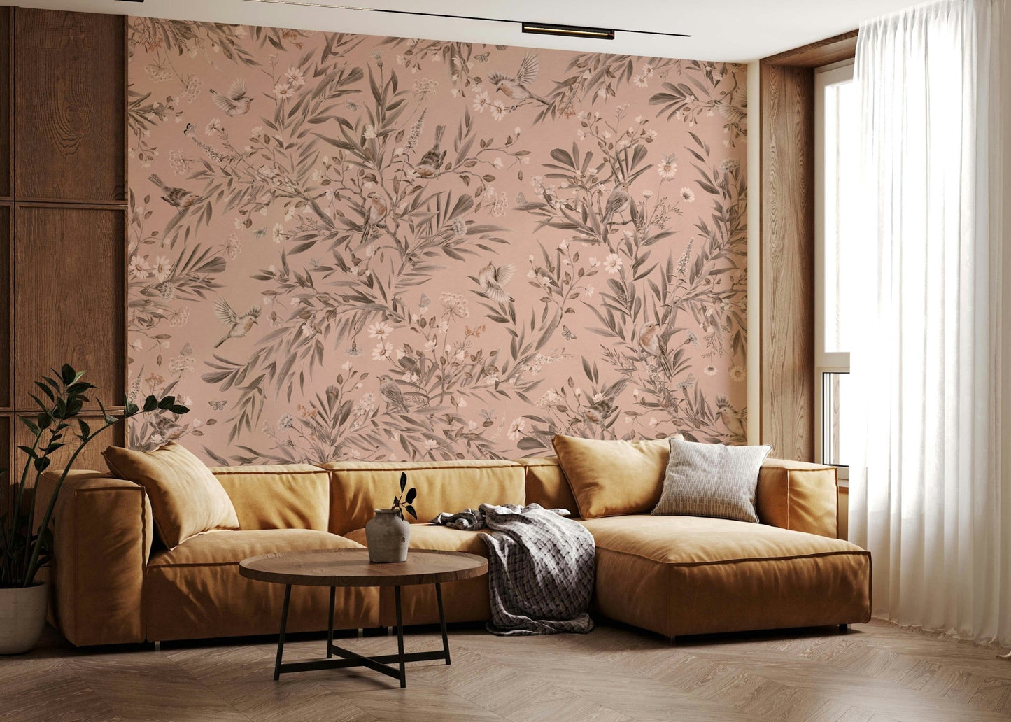 Nursery room décor using the Botanical Birdsong Wall Mural., GD6286